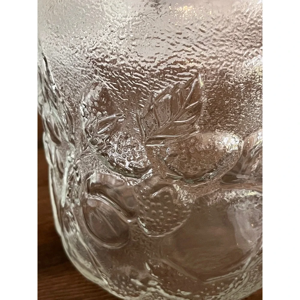 Vintage Libbey Orchard Fruit Jar Embossed w Various Fruit